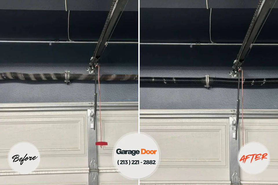 Before and after: garage door repair Wellsville, UT